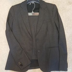 Theory pinstripe charcoal grey Wool Suit